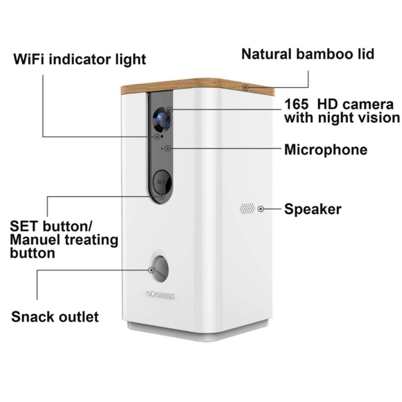 Nib 3in1 Treat Tosser + 2 way speakers + camera (WiFi+app) Attn ALL Pet Lovers - Picture 2 of 11